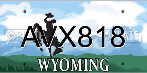 AVX818 Wyoming License Plate