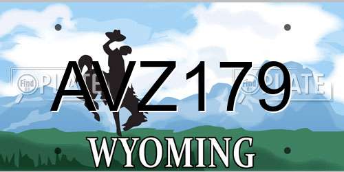 AVZ179 Wyoming License Plate