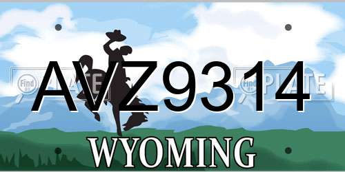 AVZ9314 Wyoming License Plate