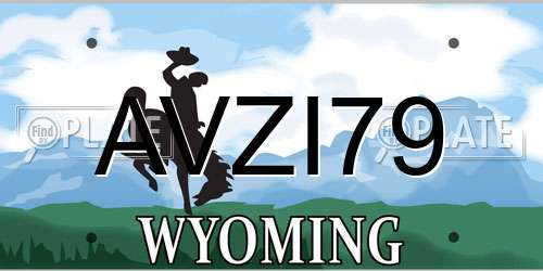 AVZI79 Wyoming License Plate