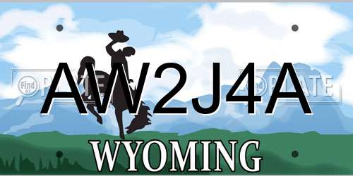 AW2J4A Wyoming License Plate