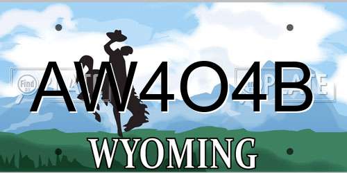 AW4O4B Wyoming License Plate