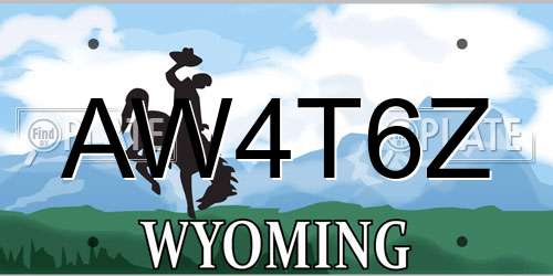AW4T6Z Wyoming License Plate