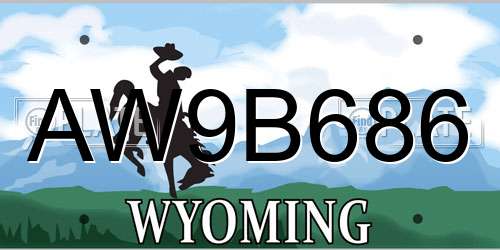 AW9B686 Wyoming License Plate