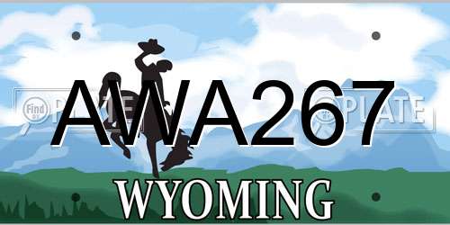 AWA267 Wyoming License Plate