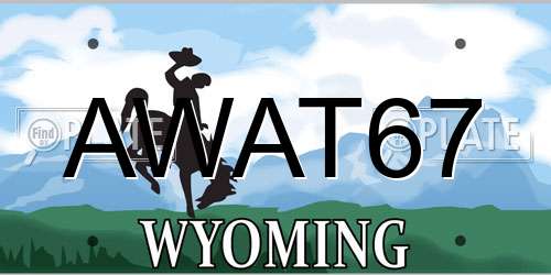 AWAT67 Wyoming License Plate