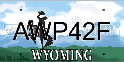 AWP42F Wyoming License Plate