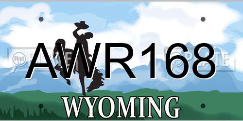 AWR168 Wyoming License Plate