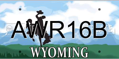 AWR16B Wyoming License Plate
