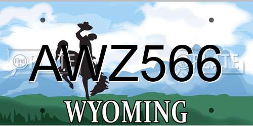 AWZ566 Wyoming License Plate