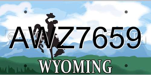 AWZ7659 Wyoming License Plate