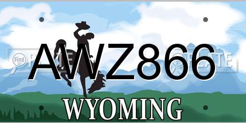 AWZ866 Wyoming License Plate