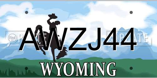 AWZJ44 Wyoming License Plate