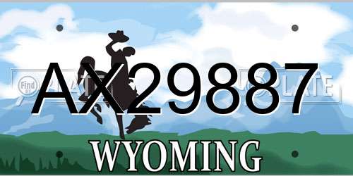 AX29887 Wyoming License Plate