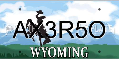 AX3R5O Wyoming License Plate