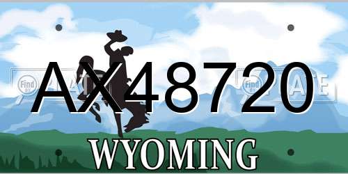 AX48720 Wyoming License Plate