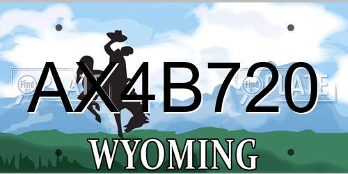 AX4B720 Wyoming License Plate
