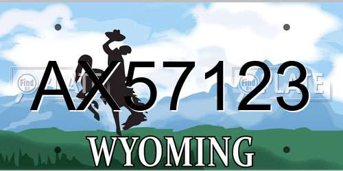 AX57123 Wyoming License Plate