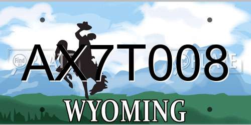 AX7T008 Wyoming License Plate