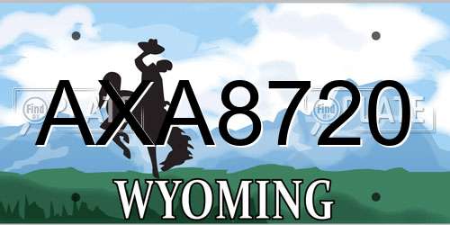 AXA8720 Wyoming License Plate