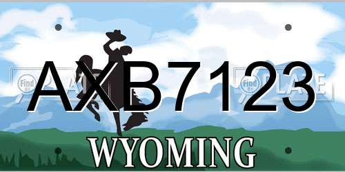 AXB7123 Wyoming License Plate