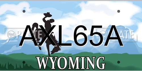 AXL65A Wyoming License Plate