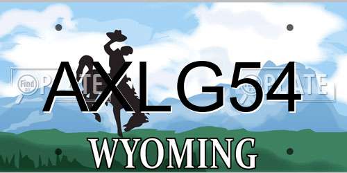 AXLG54 Wyoming License Plate