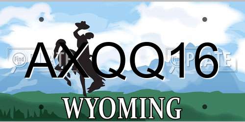 AXQQ16 Wyoming License Plate