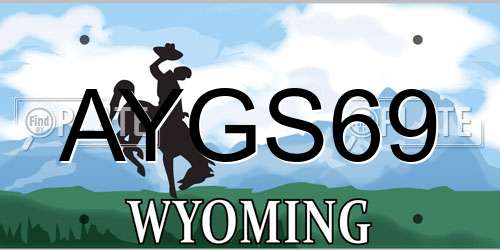 AYGS69 Wyoming License Plate