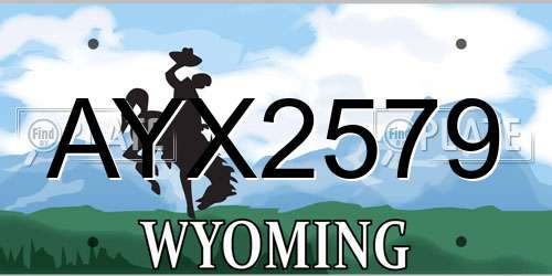 AYX2579 Wyoming License Plate