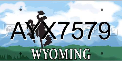 AYX7579 Wyoming License Plate