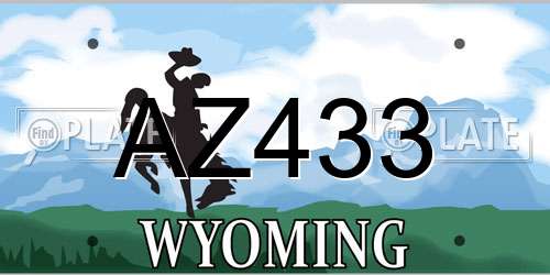 AZ433 Wyoming License Plate