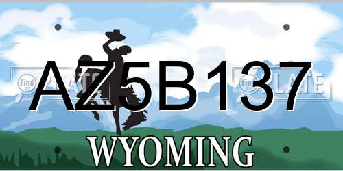 AZ5B137 Wyoming License Plate