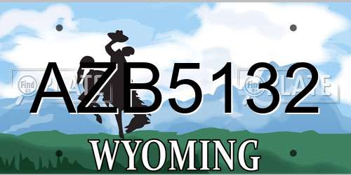 AZB5132 Wyoming License Plate