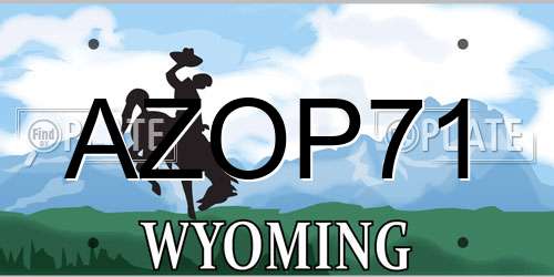 AZOP71 Wyoming License Plate