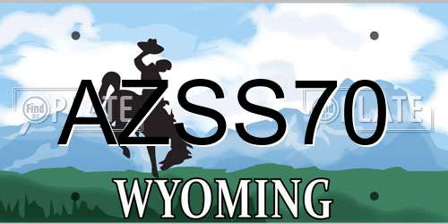 AZSS70 Wyoming License Plate