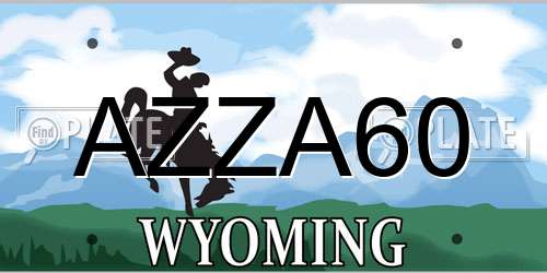 AZZA60 Wyoming License Plate