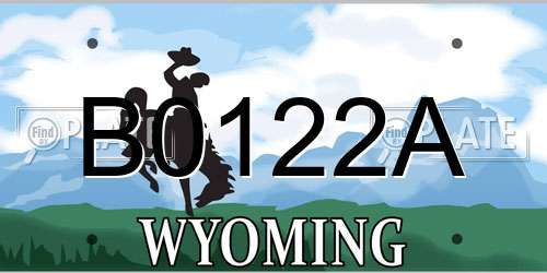 B0122A Wyoming License Plate