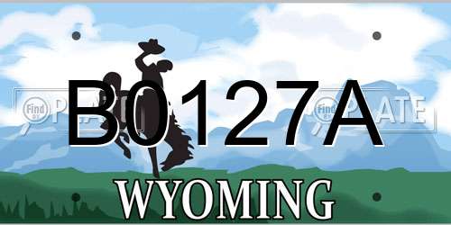 B0127A Wyoming License Plate
