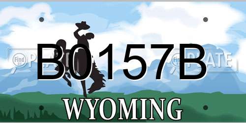 B0157B Wyoming License Plate