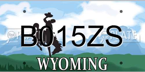 B015ZS Wyoming License Plate