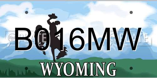 B016MW Wyoming License Plate