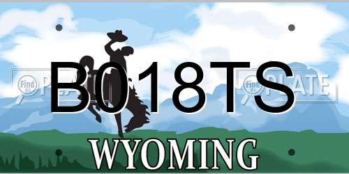 B018TS Wyoming License Plate