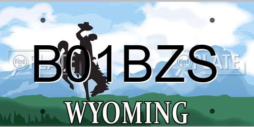 B01BZS Wyoming License Plate