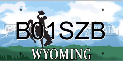 B01SZB Wyoming License Plate