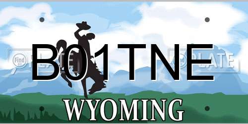 B01TNE Wyoming License Plate
