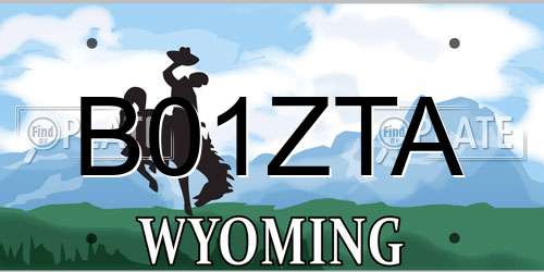 B01ZTA Wyoming License Plate