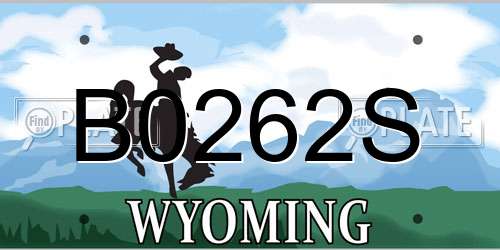 B0262S Wyoming License Plate