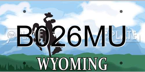 B026MU Wyoming License Plate