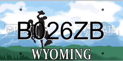 B026ZB Wyoming License Plate
